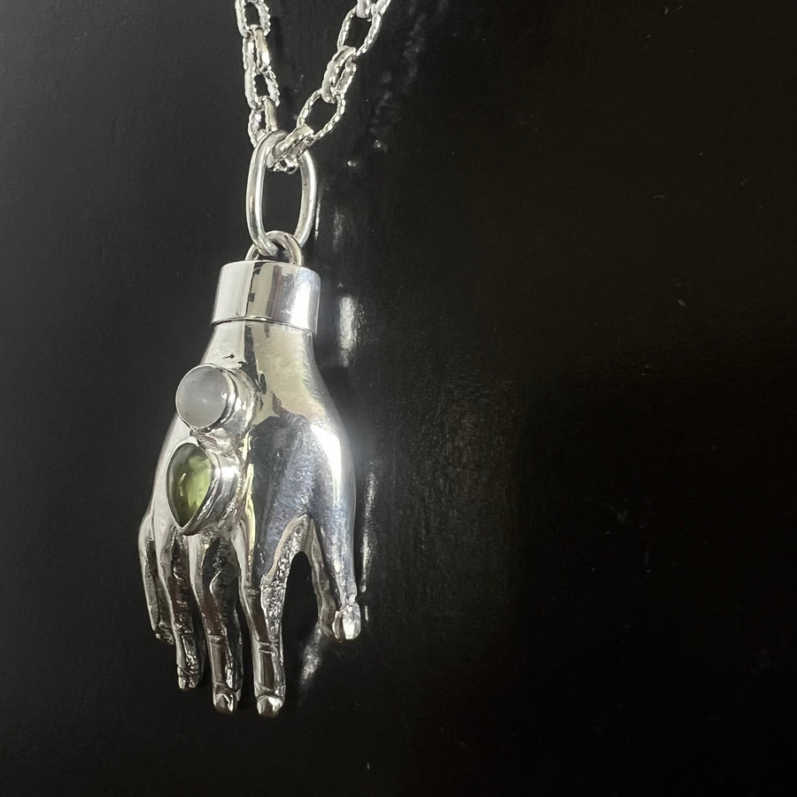 Nana Aba Hand Amulet moonstone and peridot
