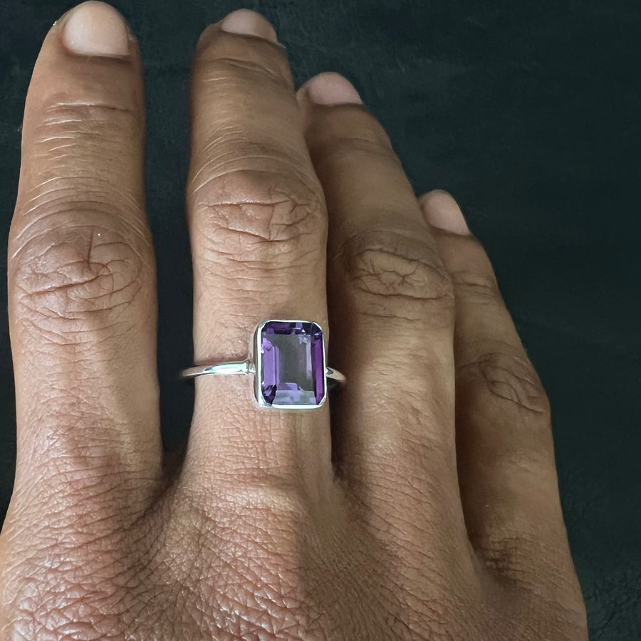 No ordinary love Emerald cut Amethyst