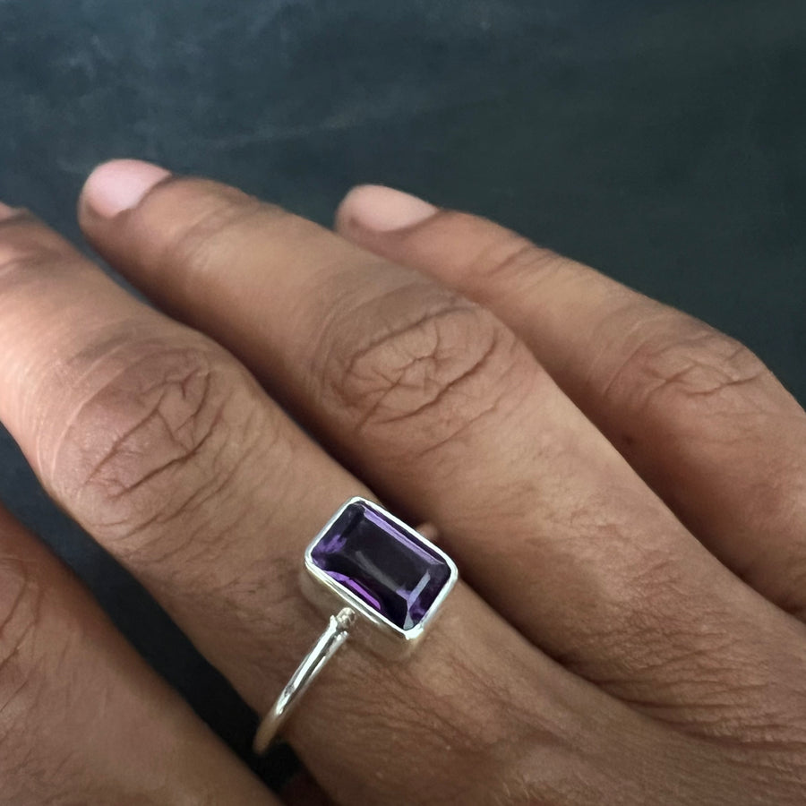 No ordinary love Emerald cut Amethyst petite
