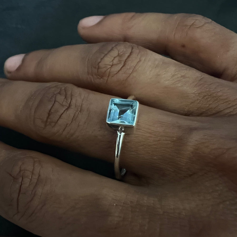 No ordinary love blue topaz square cut