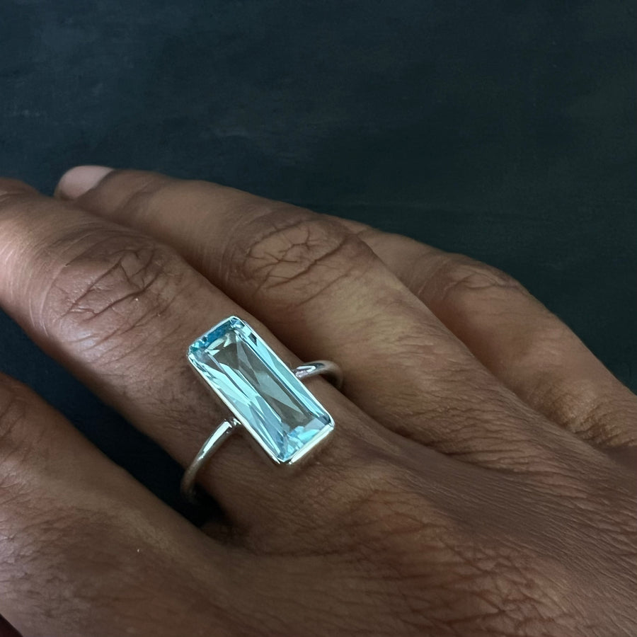 No ordinary love blue topaz rectangle step cut