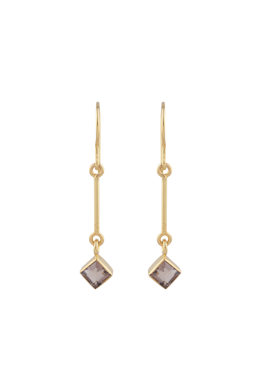 Sasha earring smoky quartz/ plated