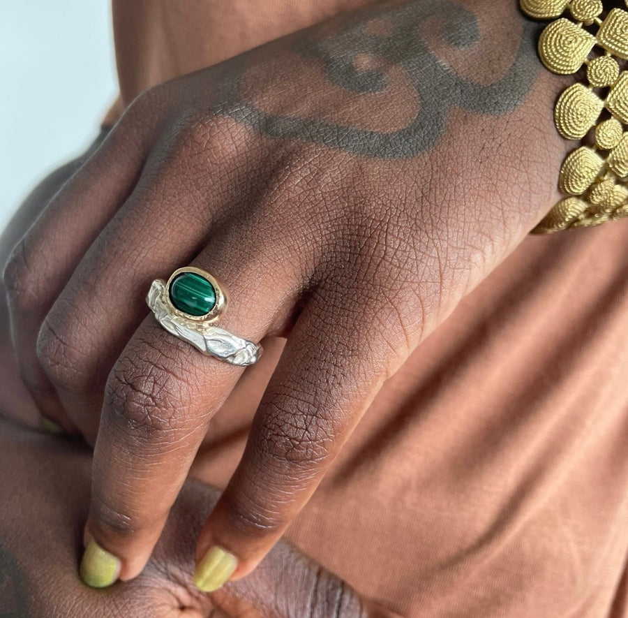 Wata water ring Malachite